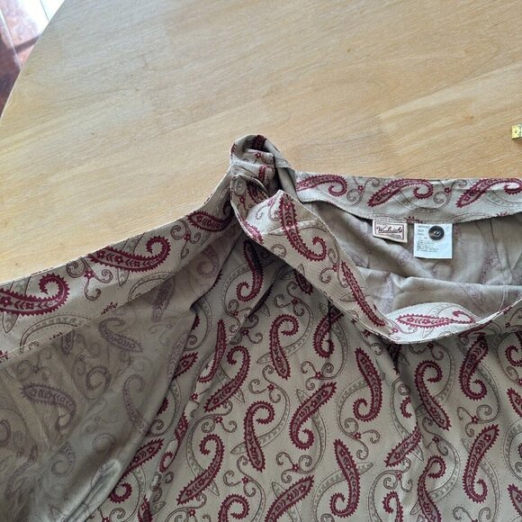 Woolrich Boho Gypsy Vintage Paisley Button Side Faux Wrap Long MIDI Skirt Sz 18 - Picture 7 of 10
